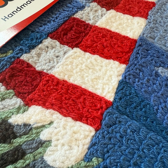 Hand Crafted Jellybean Nautical Blue and Red Guiding Light Floor Mat - NEW - Picture 5 of 10